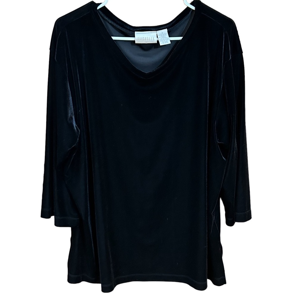 Elisabeth by Liz Claiborne Black Velvet Top 2 (20W-22W)